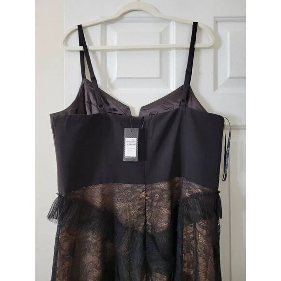 City chic maxi sexi ruffles black lace dress M/18 NWT - Picture 8 of 13